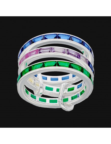 An.triple sinfin de colores unido por argolla