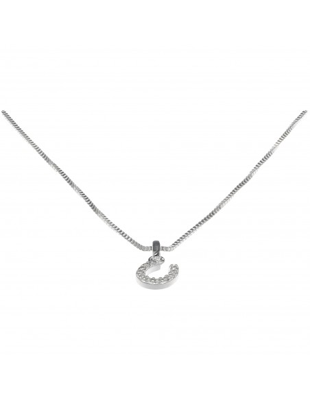 Conj. Herradura con piedras engarce granito 7 mm + argolla