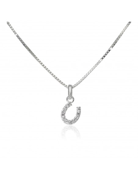 Conj. Herradura con piedras engarce granito 7 mm + argolla