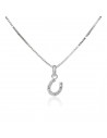 Conj. Herradura con piedras engarce granito 7 mm + argolla