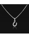Conj. Herradura con piedras engarce granito 7 mm + argolla