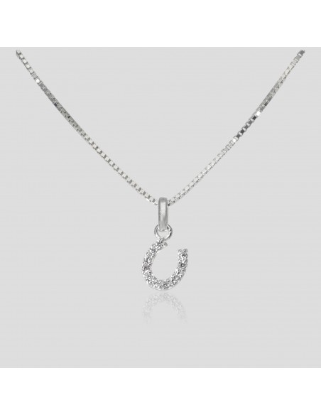 Conj. Herradura con piedras engarce granito 7 mm + argolla