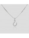 Conj. Herradura con piedras engarce granito 7 mm + argolla