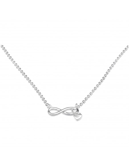 Conj.  Incorporado con infinito s/ piedras y mini corazon colgando 42cm