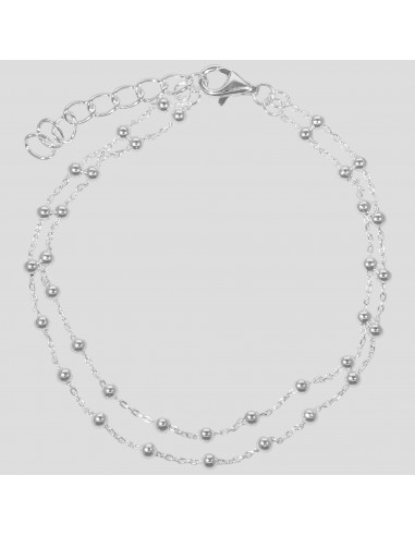 Pul. Doble cadena y bolitas de plata...