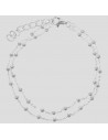 Pul. Doble cadena y bolitas de plata - 17cm