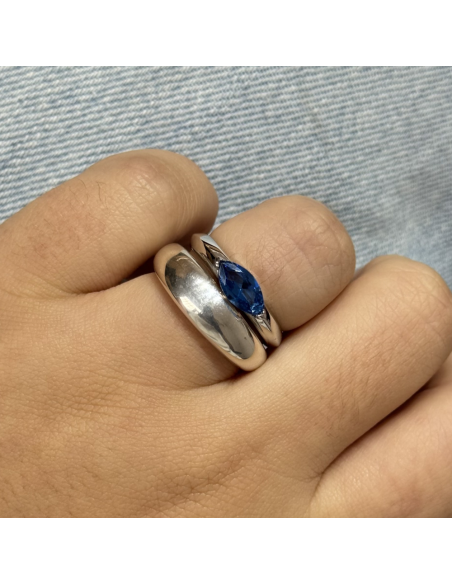 An. c/ piedra semilla azul  de 5mm x 10 mm