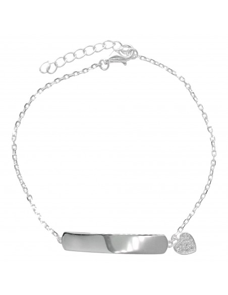 Pul. De identidad para niña con corazon con zc granito - 18cm