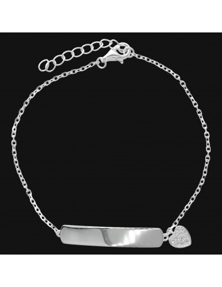 Pul. De identidad para niña con corazon con zc granito - 18cm