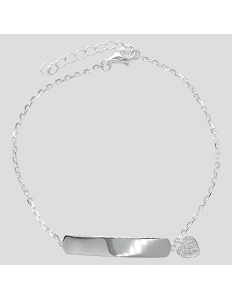 Pul. De identidad para niña con corazon con zc granito - 18cm