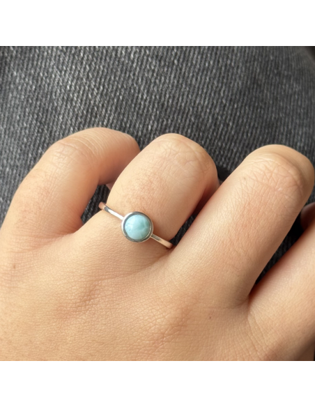 An.solitario c/larimar   6 mm bombe
