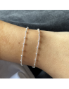 Pul. Doble cadena y bolitas de plata - 17cm