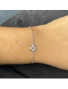 Pul. fina c/circulo c/flor tipo Van Cleff c/piedras rodinada 16+3 cm de ext