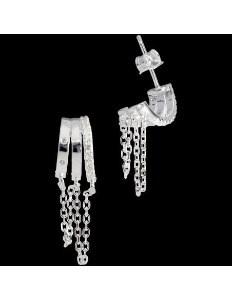 Torn. Medio aro triple c/ zc y cadenas colgando