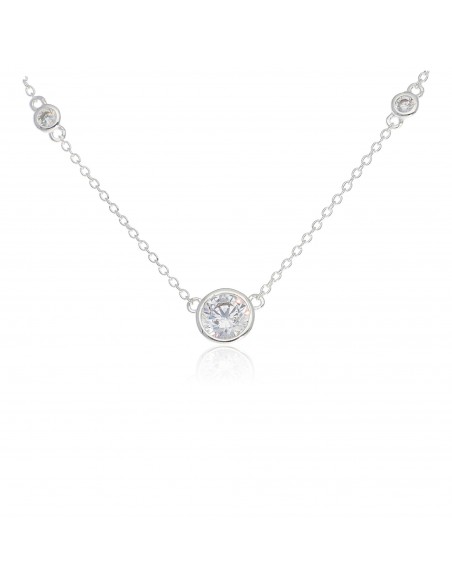 Conj. Tipo collar con zc y dije central 7,5mm engarce ingles