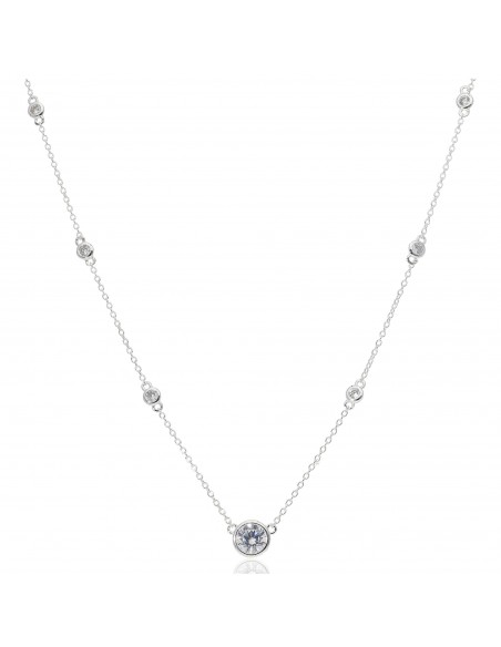 Conj. Tipo collar con zc y dije central 7,5mm engarce ingles