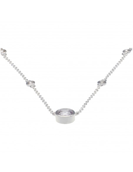 Conj. Tipo collar con zc y dije central 7,5mm engarce ingles