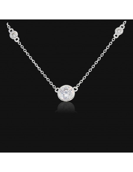 Conj. Tipo collar con zc y dije central 7,5mm engarce ingles