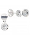 Torn. Colgante, circulo plata con piedra engarce ingles.