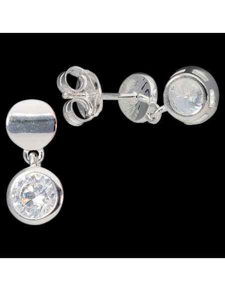 Torn. Colgante, circulo plata con piedra engarce ingles.