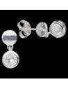 Torn. Colgante, circulo plata con piedra engarce ingles.