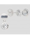 Torn. Colgante, circulo plata con piedra engarce ingles.