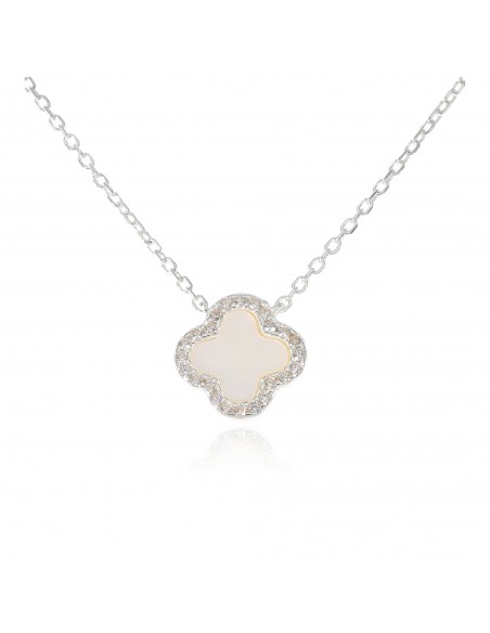 Conj. Con dije tipo flor Van Cleef c/zc y nacar