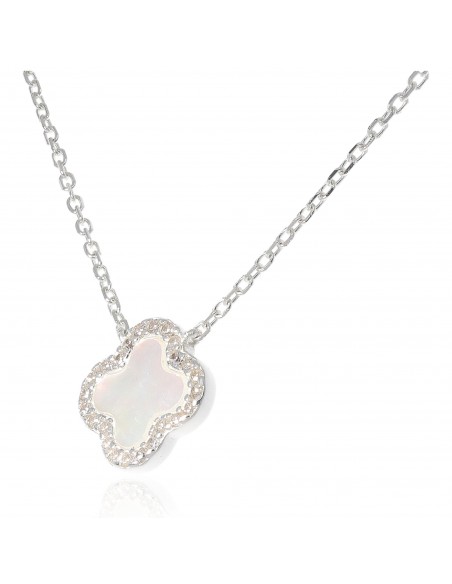 Conj. Con dije tipo flor Van Cleef c/zc y nacar