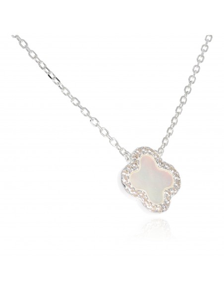 Conj. Con dije tipo flor Van Cleef c/zc y nacar