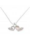 Conj. Con dije con 2 corazones, uno c/ nacar