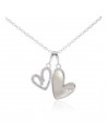 Conj. Con dije con 2 corazones, uno c/ nacar