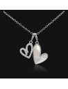 Conj. Con dije con 2 corazones, uno c/ nacar