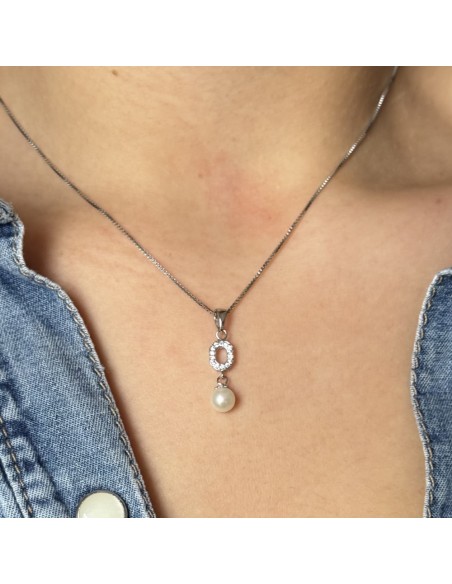 Con.c/ perla cultivada 5.6 mm c/0 zirc rodinado