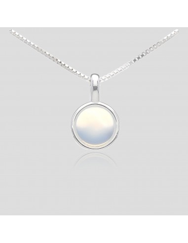 Conj. Dije redondo con piedra lunar