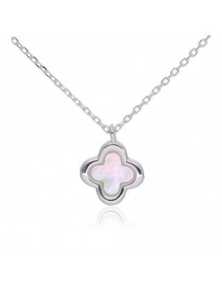 Conj. Con dije chico tipo flor Van Cleef c/ nacar