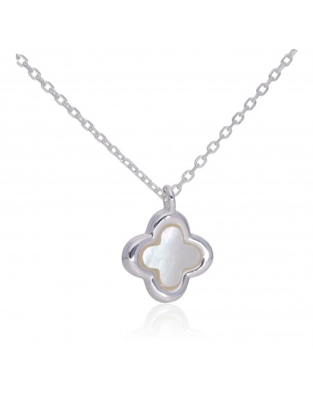 Conj. Con dije chico tipo flor Van Cleef c/ nacar