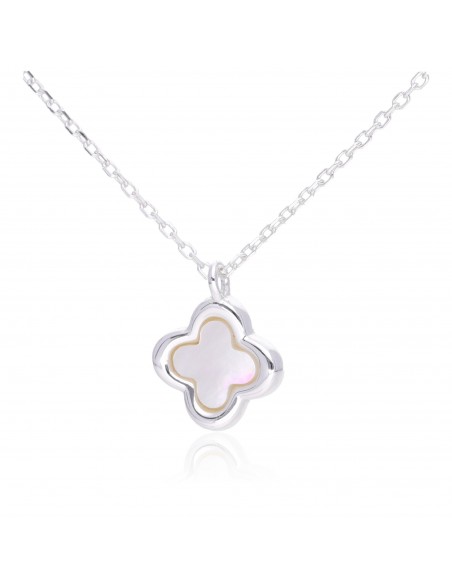 Conj. Con dije chico tipo flor Van Cleef c/ nacar