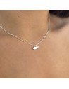 Conj.c/ corazon y  c/ piedra 4mm engarse ingles 42+5 cm largo total