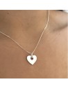Conj. c/dije corazon liso y argolla c/piedras