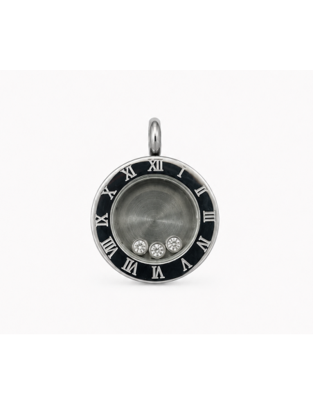 Dije medalla c/numeros y 3 dijes con piedra de 25mm