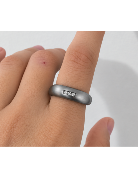 Anillo acero arenado con 3 zc