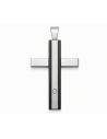 Dije cruz acero con una zc y arenado. 38mm x 24mm