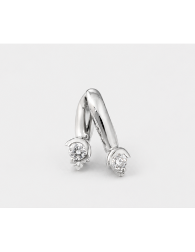 Dije doble  con piedras 5mm x 14mm