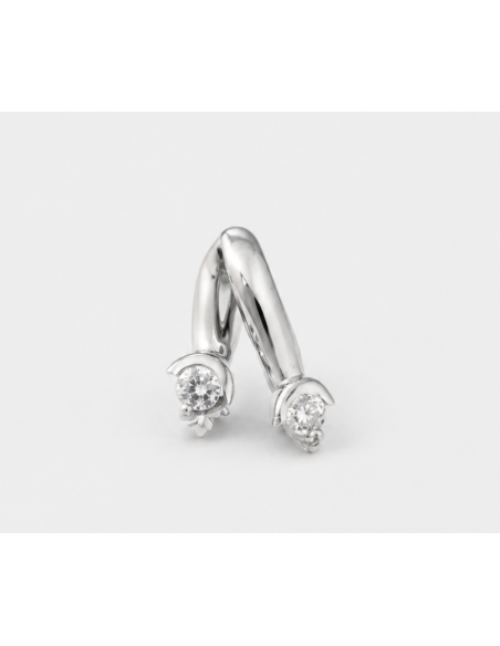 Dije doble  con piedras 5mm x 14mm