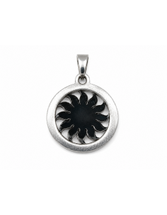 Colgante acero sol en circulo