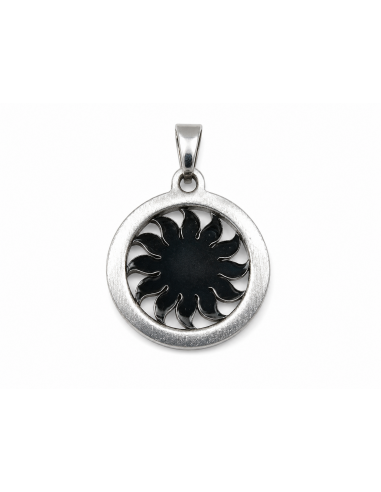 Colgante acero sol en circulo