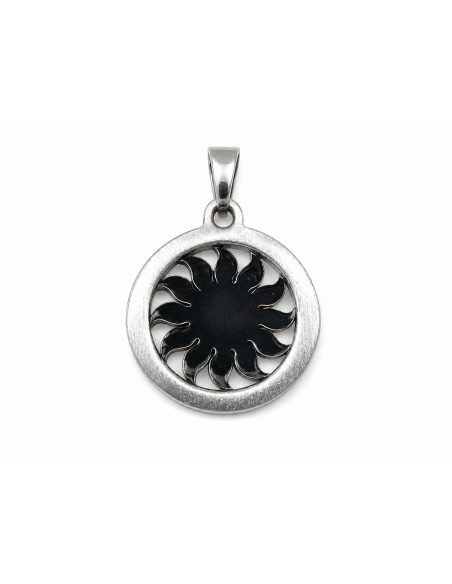 Colgante acero sol en circulo