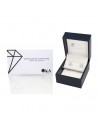 Tor.tipo flor c/diamante en el centro de 0.2ct / 3mm x 2pcs