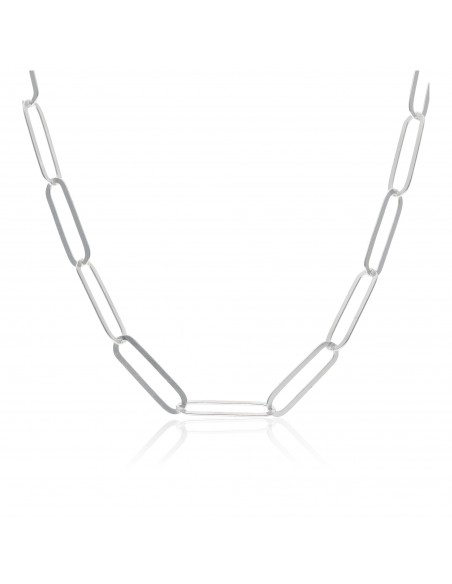 Cadena plata eslabón largo  90cm