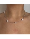 Collar c/5 perlas de cultivo de rio de 7  eng/ing rodinado